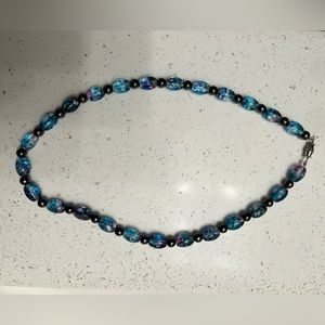 Splatter painted beaded necklace